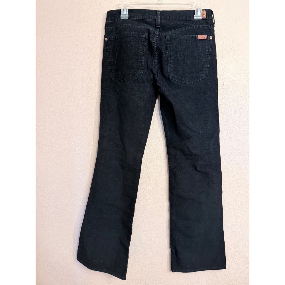 7 For All Mankind Black Corduroy Bootcut Pants Womens 31 U076083U-083U USA Made - Picture 2 of 8
